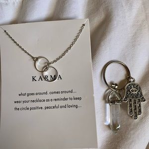 Karma necklace with good luck keychain